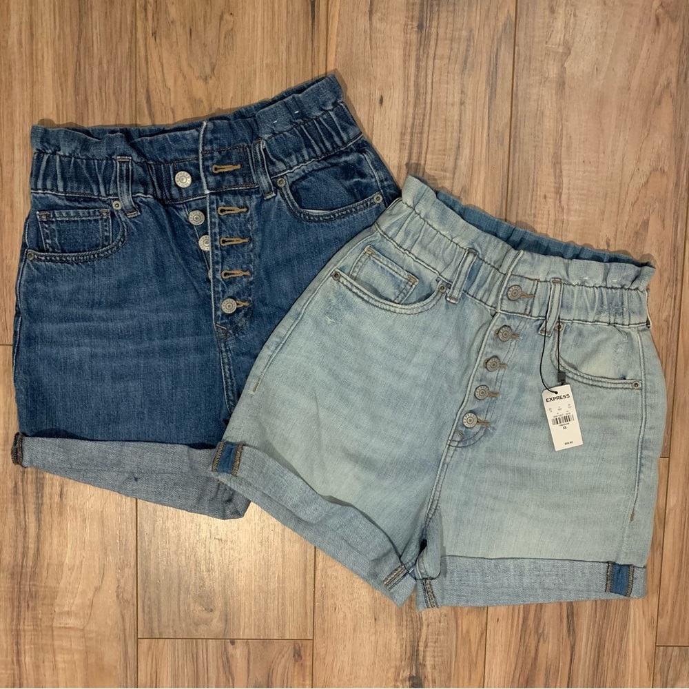 EXPRESS High Rise Fly Button Shorts